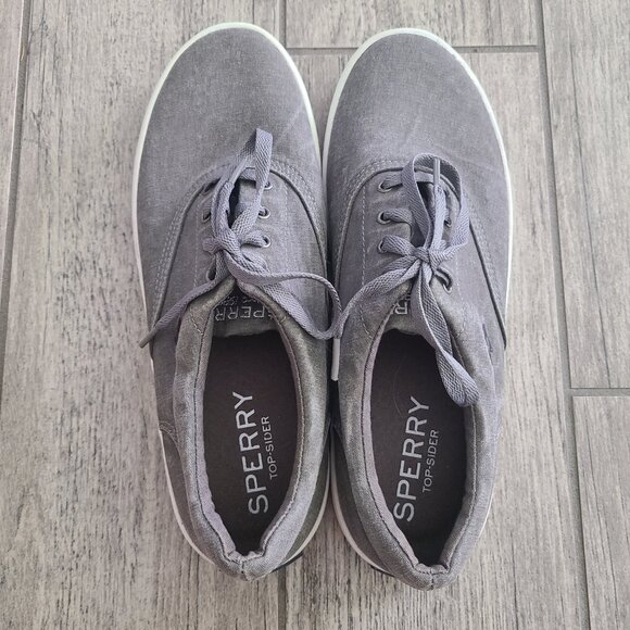 Sperry Top-Sider men's grey boat shoes fashion sneakers size 8 M - Picture 6 of 10